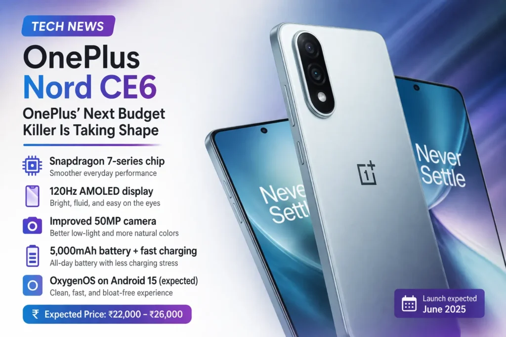 OnePlus Nord CE6 Leaks Big Battery Smooth Performance Budget Price